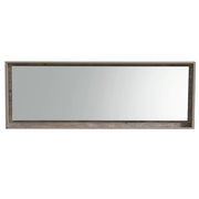 Kube Bath 80" Wide Framed Mirror With Shelf – Nature Wood - Plumbing Market
