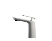 Kube Bath Aqua Adatto 7" Single Lever Bathroom Faucet – Matte White and Chrome - Plumbing Market