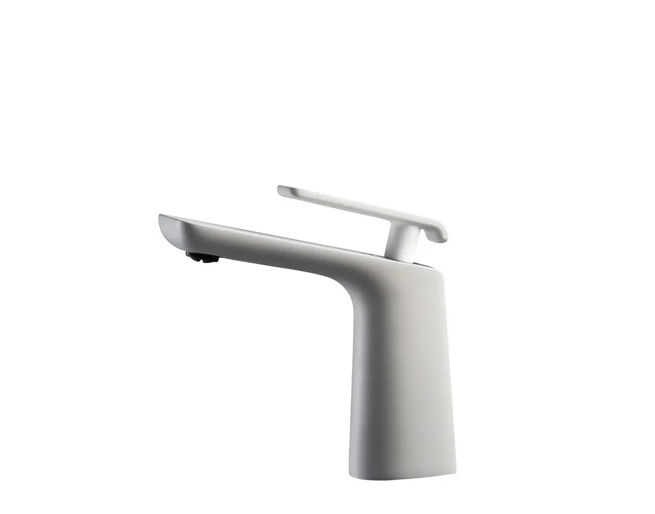 Kube Bath Aqua Adatto 7" Single Lever Bathroom Faucet – Matte White and Chrome - Plumbing Market
