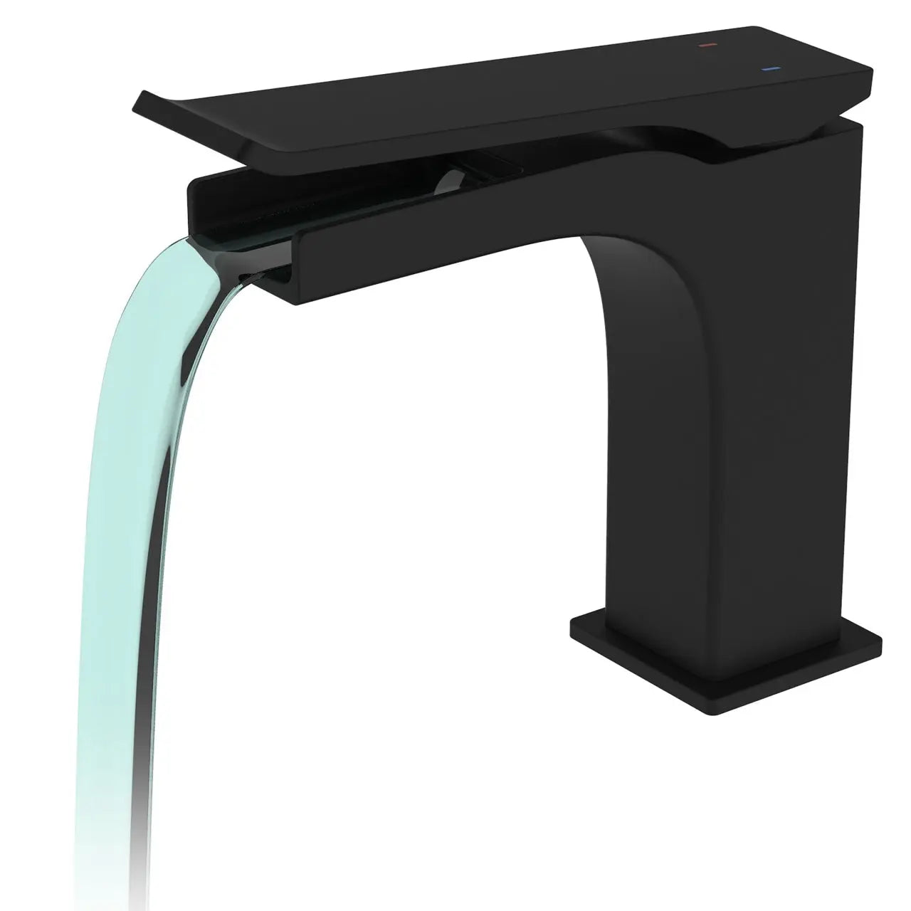 Kube Bath Aqua Cascata 6" Single Lever Bathroom Vanity Faucet – Matte Black - Plumbing Market