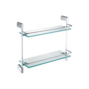 Kube Bath Aqua Fino Double Glass Shelve – Chrome - Plumbing Market