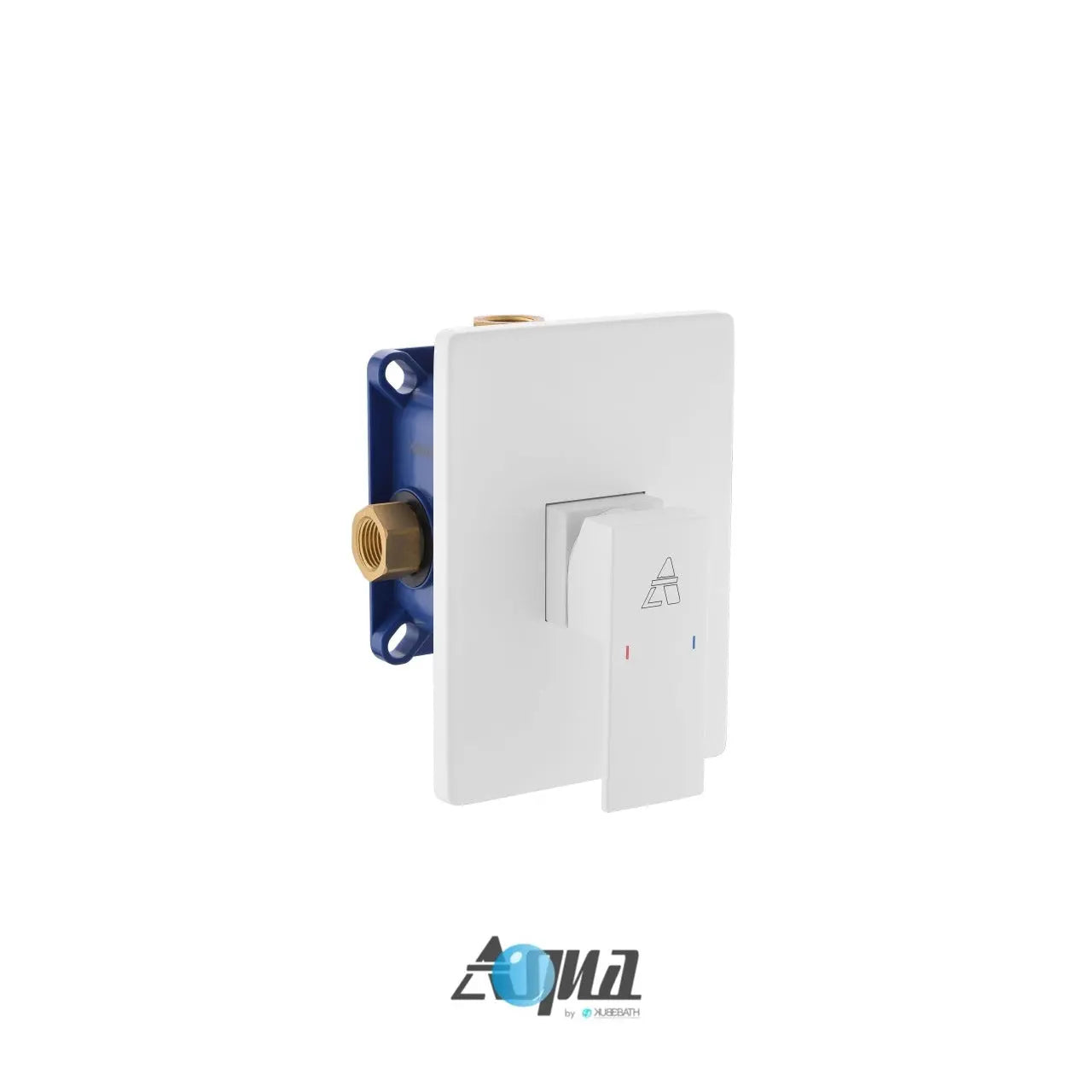 Kube Bath Aqua Piazza 1-way Rough-in Valve W/ Cover Plate and Handle – White - Plumbing Market
