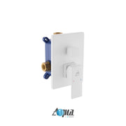 Kube Bath Aqua Piazza 3-way Rough-in Valve W/ Cover Plate, Handle and Diverter – White - Plumbing Market