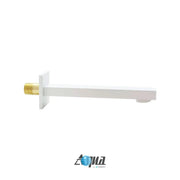 Kube Bath Aqua Piazza 7″ Long Tub Filler Spout W/ Aerator – White - Plumbing Market