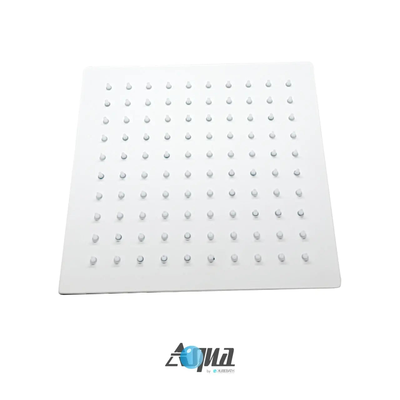 Kube Bath Aqua Piazza 8″ Super Slim Square Rain Shower Head – White - Plumbing Market