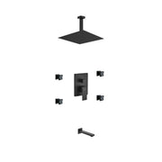 Kube Bath Aqua Piazza Black Shower Set 12 Inch Shower Head - Plumbing Market