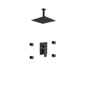 Kube Bath Aqua Piazza Black Shower Set 12 Inch Shower Head - Plumbing Market