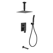 Kube Bath Aqua Piazza Black Shower Set 12 Inch Shower Head - Plumbing Market