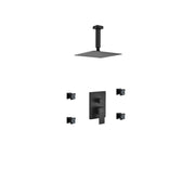 Kube Bath Aqua Piazza Black Shower Set 8 Inch Shower Head - Plumbing Market