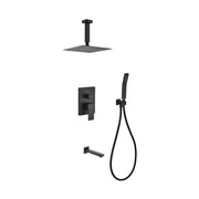 Kube Bath Aqua Piazza Black Shower Set Handheld and Tub Filler - Plumbing Market