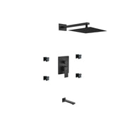 Kube Bath Aqua Piazza Black Shower Set Tub Filler and Jets - Plumbing Market