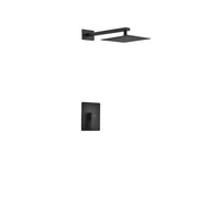 Kube Bath Aqua Piazza Black Shower Set With 8" Square Rain Shower Head - Plumbing Market