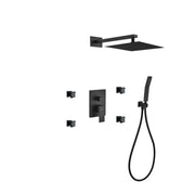 Kube Bath Aqua Piazza Black Shower Set With Body Jets - Plumbing Market