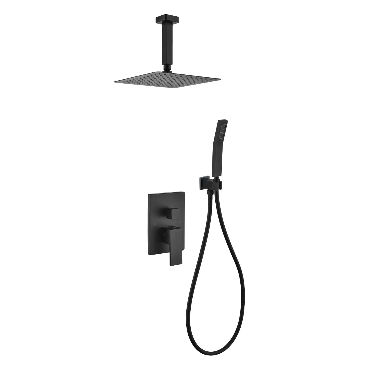Kube Bath Aqua Piazza Black Shower Set With Hand Shower - Plumbing Market