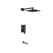 Kube Bath Aqua Piazza Black Shower Set With Tub Filler - Plumbing Market