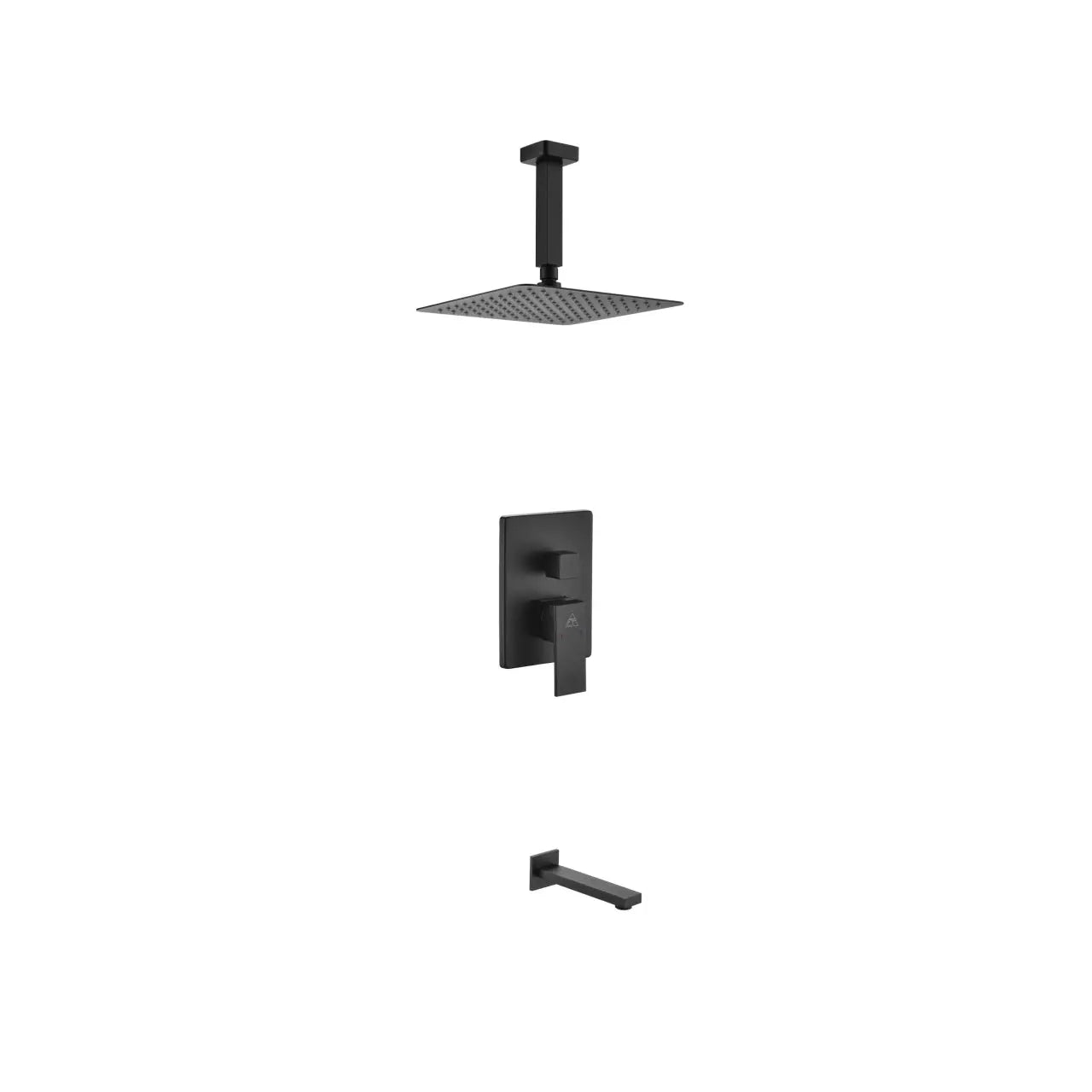 Kube Bath Aqua Piazza Black Shower Set With Tub Filler - Plumbing Market
