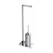Kube Bath Aqua Piazza Free Standing Toilet Paper Holder With Toilet Brush – Chrome - Plumbing Market