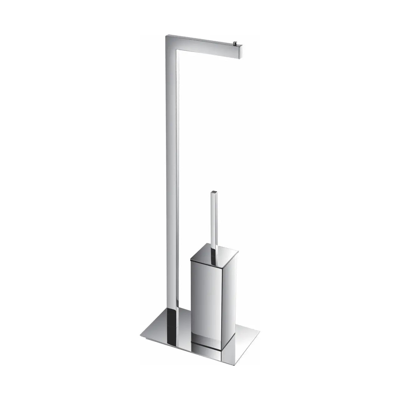 Kube Bath Aqua Piazza Free Standing Toilet Paper Holder With Toilet Brush – Chrome - Plumbing Market