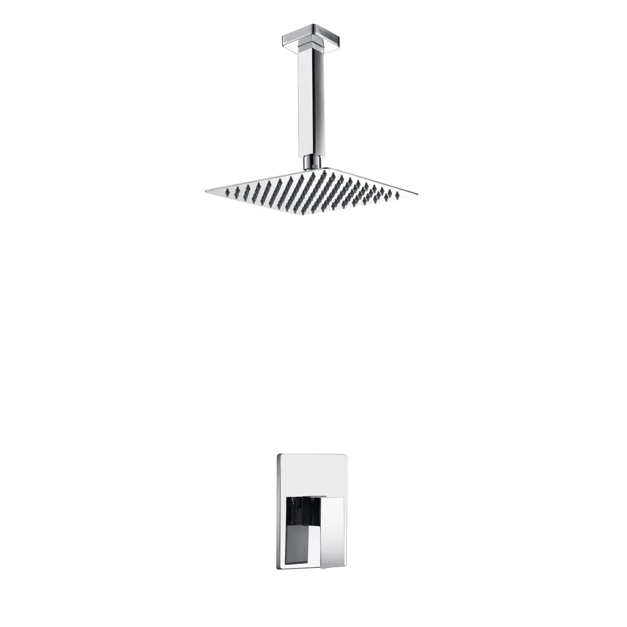 Kube Bath Aqua Piazza Shower Set With 12" Ceiling Mount Square Rain Shower Chrome - Plumbing Market
