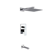 Kube Bath Aqua Piazza Shower Set With 12" Square Rain Shower and Tub Filler Chrome - Plumbing Market