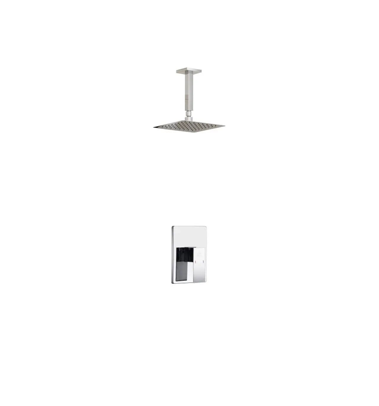 Kube Bath Aqua Piazza Shower Set With 8" Ceiling Mount Square Rain Shower Chrome - Plumbing Market