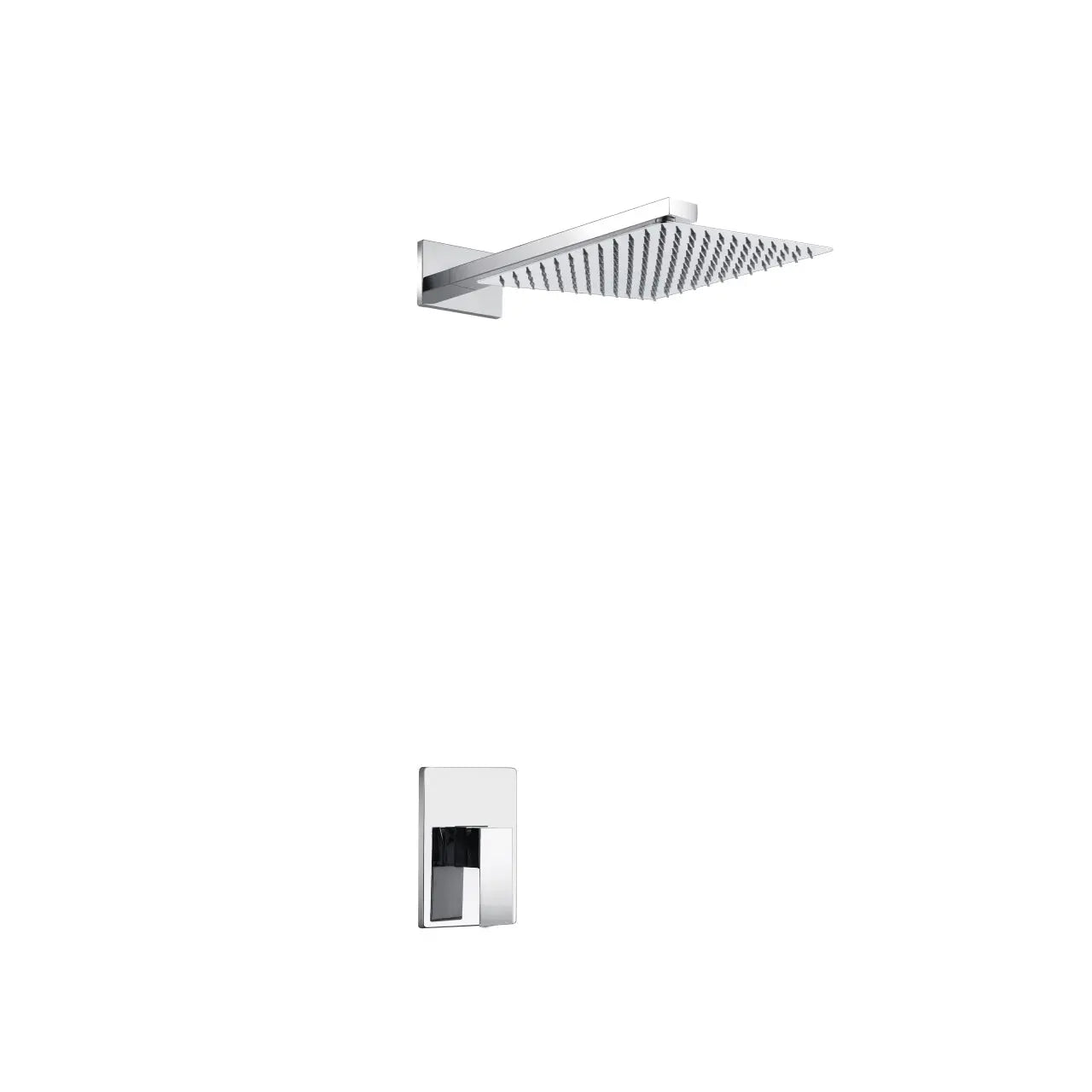 Kube Bath Aqua Piazza Shower Set With 8" Square Rain Shower Head Chrome - Plumbing Market