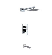 Kube Bath Aqua Piazza Shower Set With 8" Square Rain Shower and Tub Filler Chrome - Plumbing Market