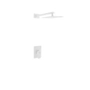 Kube Bath Aqua Piazza White Shower Set W/ 8" Square Rain Shower Head - Plumbing Market