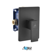 Kube Bath Aqua Piazza by Kubebath 1-way Rough-in Valve With Cover Plate and Handle – Matte Black - Plumbing Market