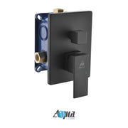 Kube Bath Aqua Piazza by Kubebath 3-way Rough-in Valve With Cover Plate, Handle and Diverter – Matte Black - Plumbing Market