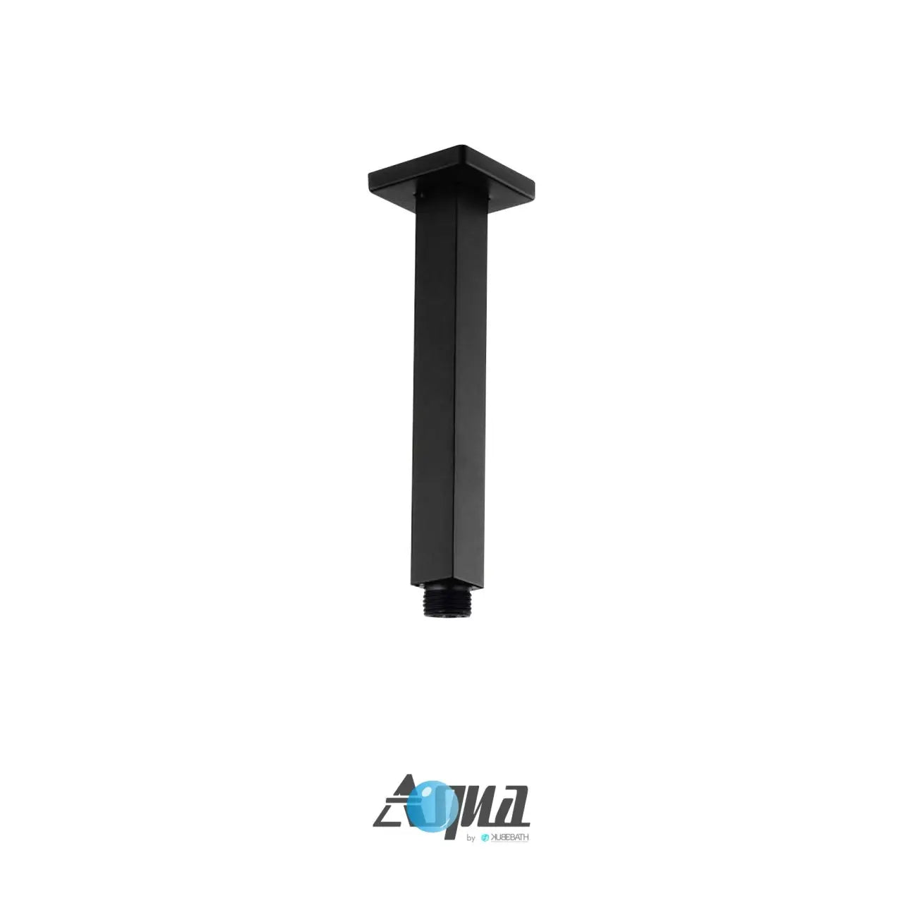 Kube Bath Aqua Piazza by Kubebath 6 Inch Long Shower Head Ceiling Bar – Matte Black - Plumbing Market