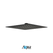 Kube Bath Aqua Piazza by Kubebath 8" Super Slim Square Rain Shower Head – Matte Black Finish - Plumbing Market