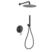 Kube Bath Aqua Rondo Black Shower Set With 12" Rain Shower and Handheld - Plumbing Market
