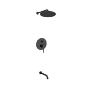 Kube Bath Aqua Rondo Black Shower Set With 12" Rain Shower and Tub Filler - Plumbing Market