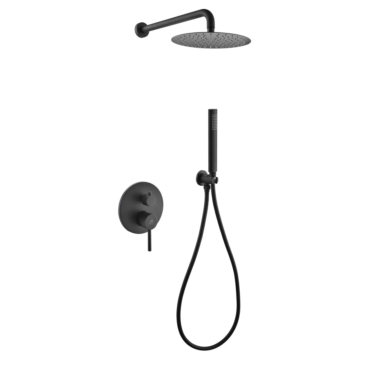 Kube Bath Aqua Rondo Black Shower Set With 8" Rain Shower and Handheld - Plumbing Market