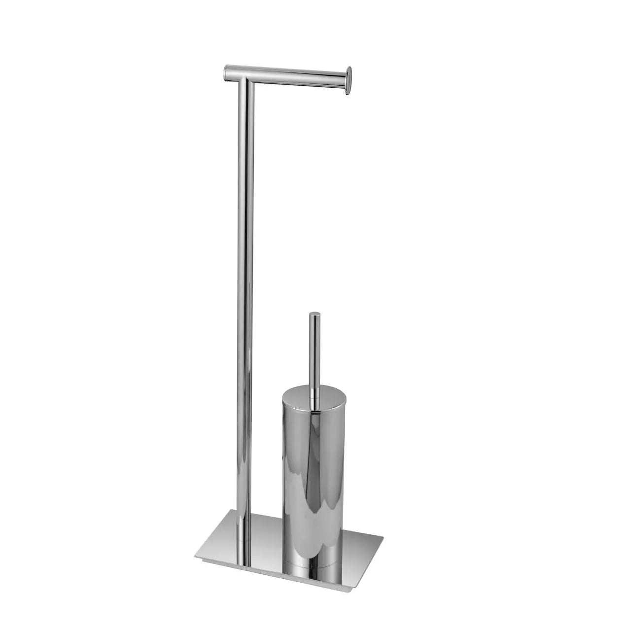 Kube Bath Aqua Rondo Free Standing Toilet Paper Holder With Toilet Brush – Chrome - Plumbing Market