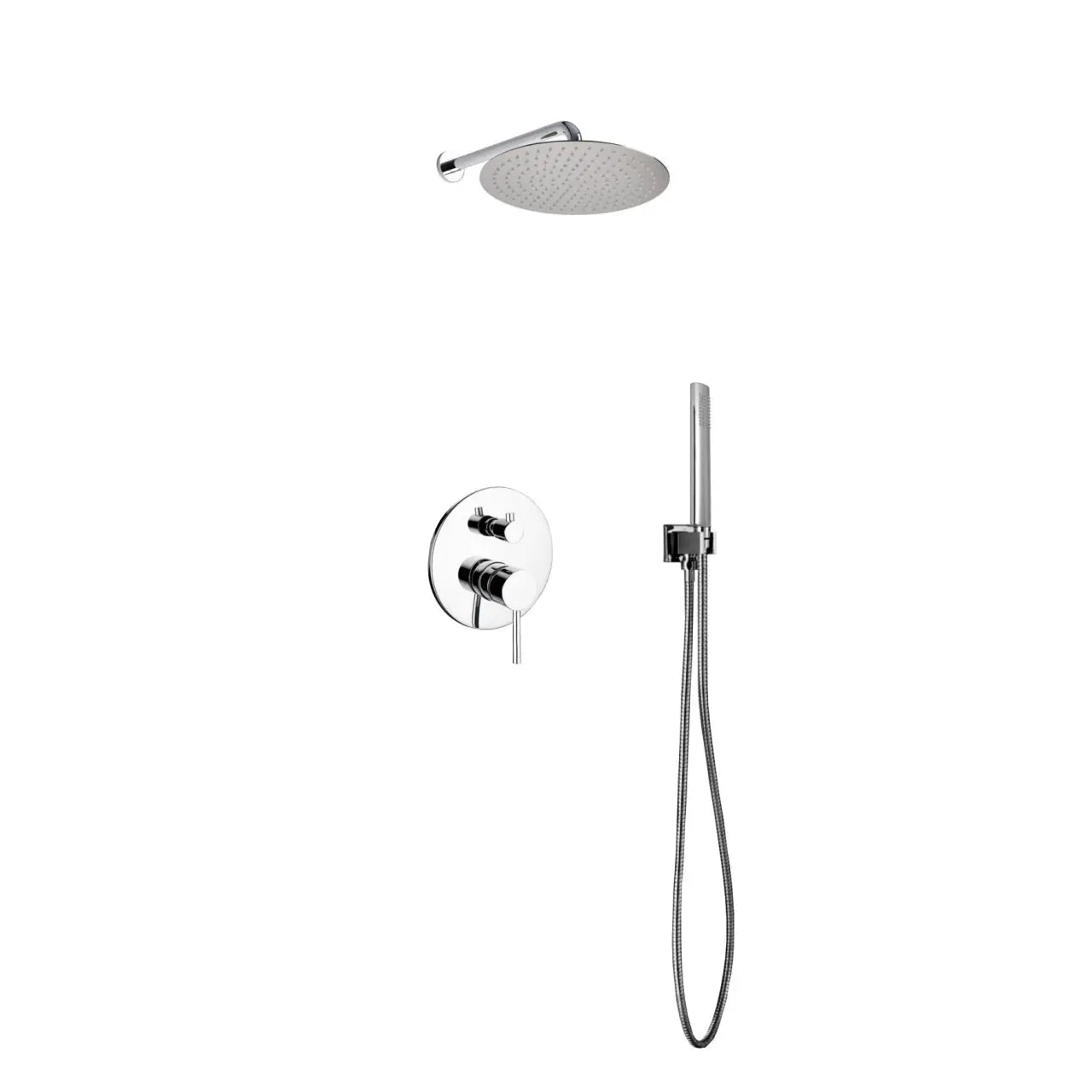 Kube Bath Aqua Rondo Shower Set With 12" Rain Shower and Handheld Chrome - Plumbing Market