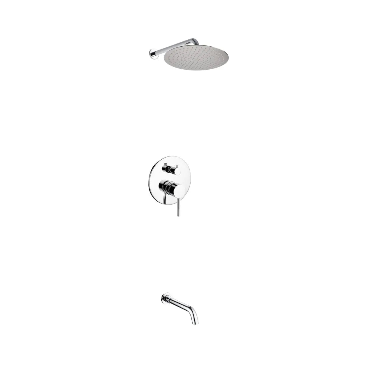 Kube Bath Aqua Rondo Shower Set With 12" Rain Shower and Tub Filler Chrome - Plumbing Market