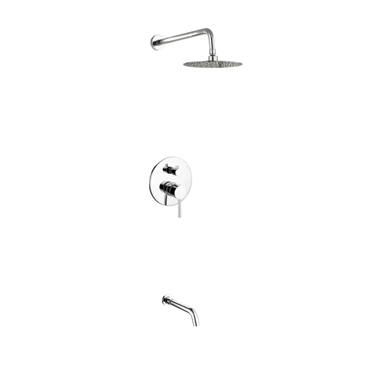 Kube Bath Aqua Rondo Shower Set With 8" Rain Shower and Tub Filler Chrome - Plumbing Market