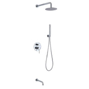 Kube Bath Aqua Rondo Shower Set With 8" Rain Shower, Handheld and Tub Filler Chrome - Plumbing Market