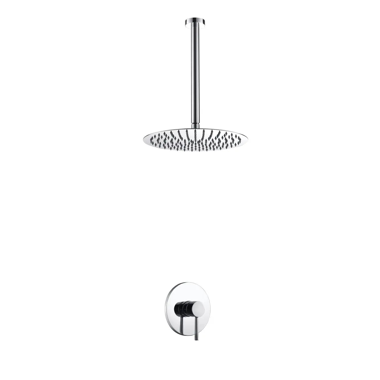 Kube Bath Aqua Rondo Shower Set With Ceiling Mount 12" Rain Shower Chrome - Plumbing Market