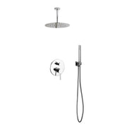 Kube Bath Aqua Rondo Shower Set With Ceiling Mount 12" Rain Shower and Handheld Chrome - Plumbing Market