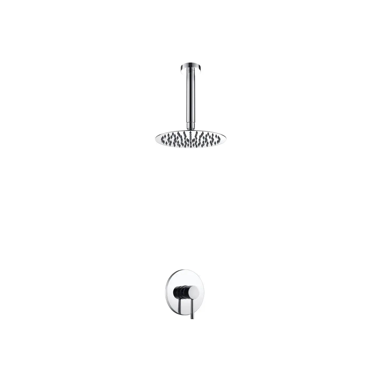 Kube Bath Aqua Rondo Shower Set With Ceiling Mount 8" Rain Shower Chrome - Plumbing Market
