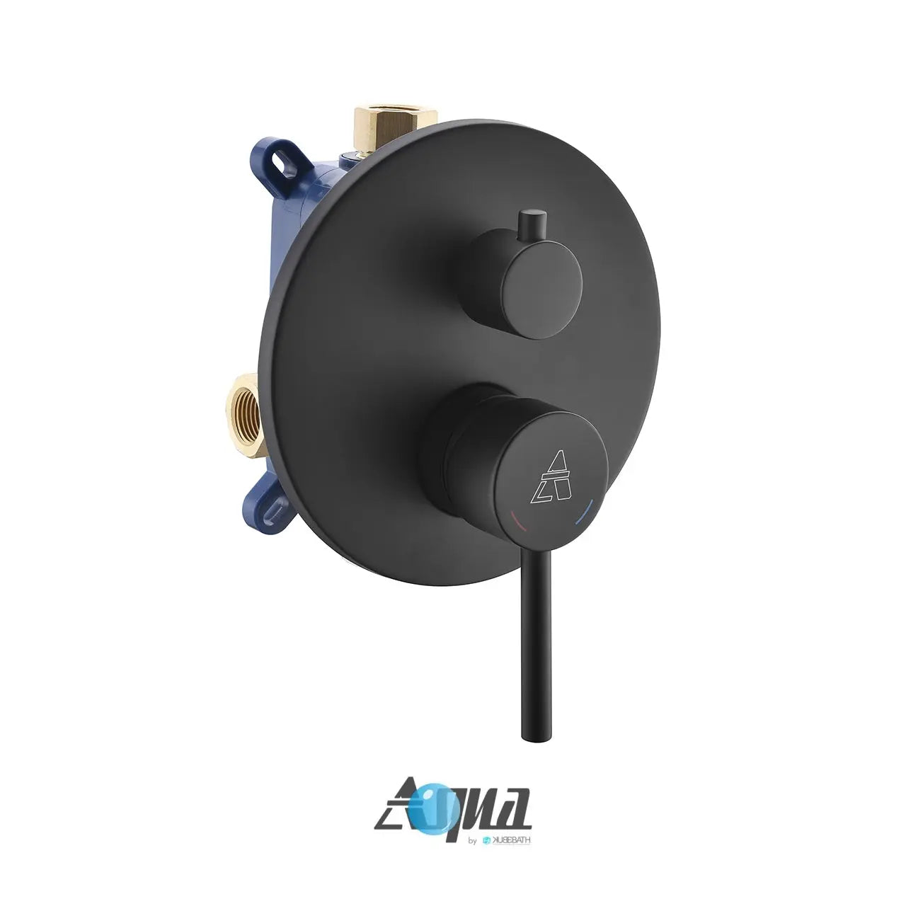 Kube Bath Aqua Rondo by Kubebath 2-way Rough-in Valve With Cover Plate, Handle and Diverter – Black - Plumbing Market