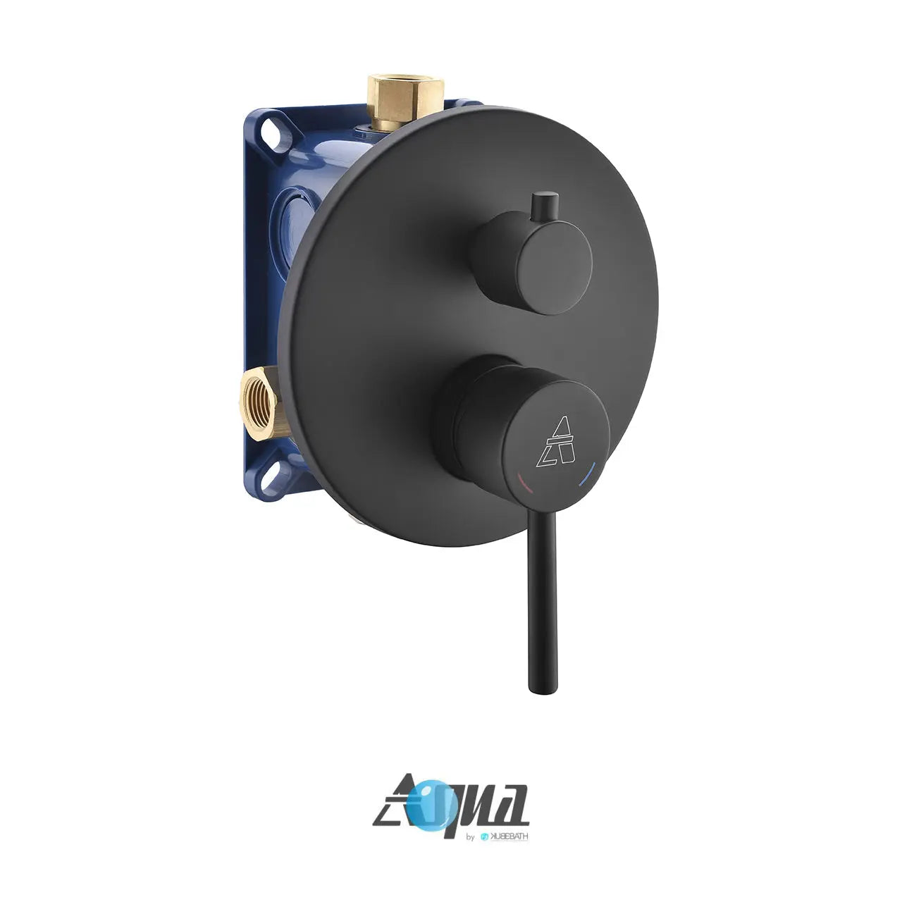 Kube Bath Aqua Rondo by Kubebath 3-way Rough-in Valve With Cover Plate, Handle and Diverter – Black - Plumbing Market