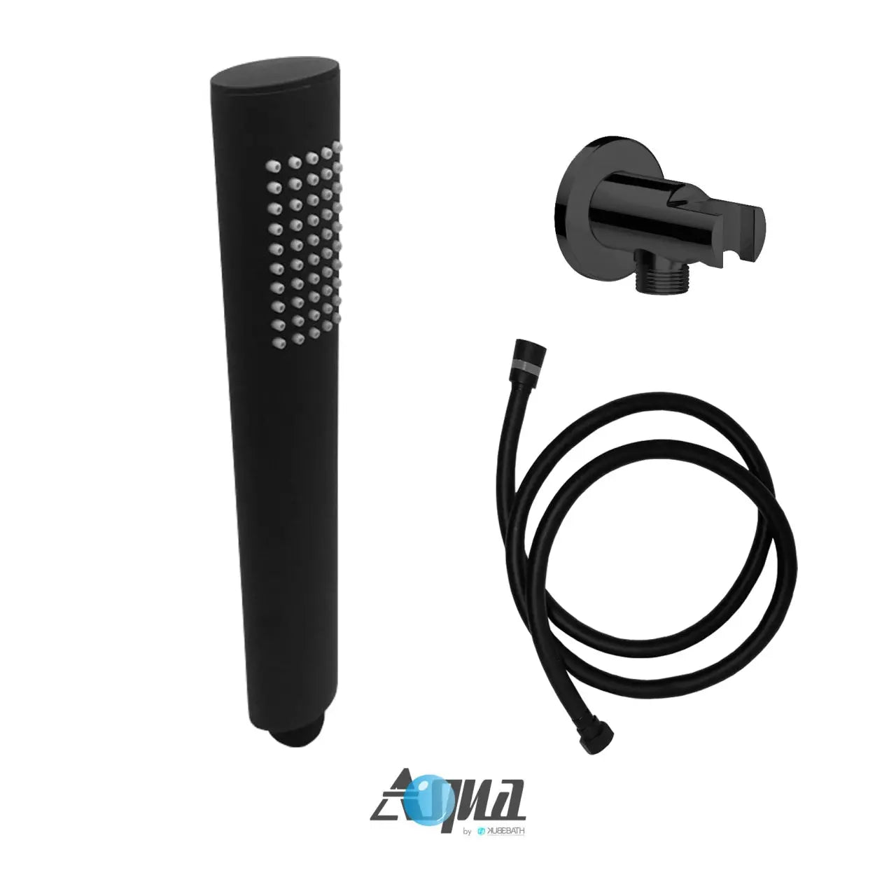 Kube Bath Aqua Rondo by Kubebath Handheld Kit With Handheld, 5 Ft Long Hose and Wall Adapter – Black - Plumbing Market