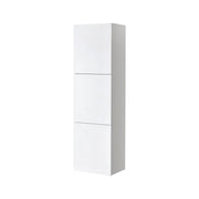 Kube Bath Bliss 18" x 59" Bathroom Acrylic Veneer Gloss White Linen Side Cabinet W/ 3 Large Storage Areas - Plumbing Market