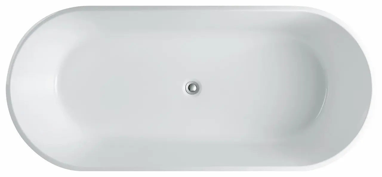 Kube Bath Ovale 63 Inch White Free Standing Bathtub - Plumbing Market