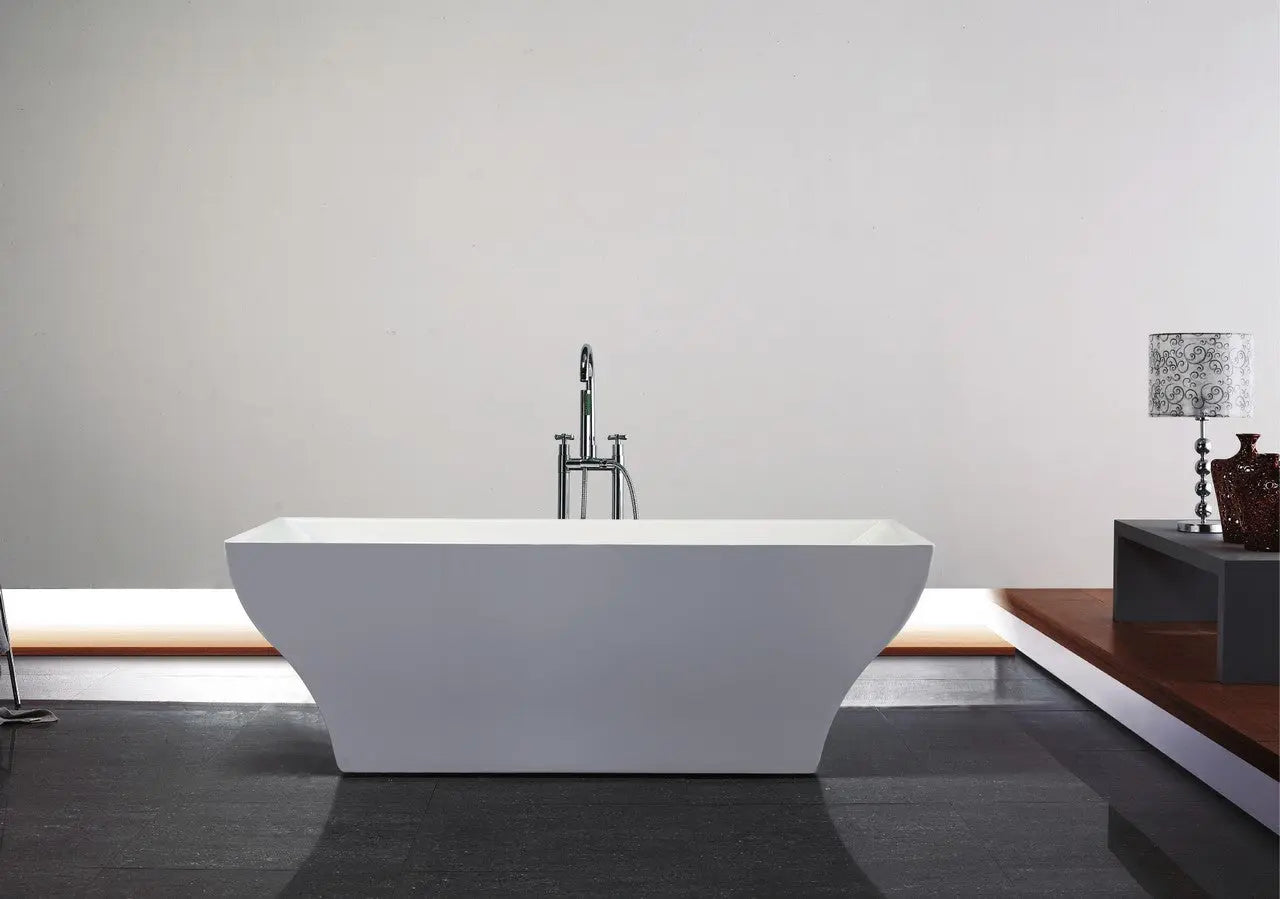 Kube Bath Volta 71 Inch Free Standing Bathtub White - Plumbing Market