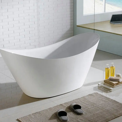 Kube Luna 68 Inch Free Standing Bathtub White - Plumbing Market